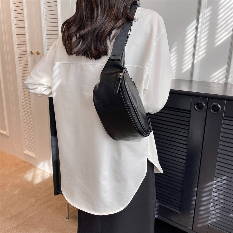 banane sac grande taille cuir noir femme style