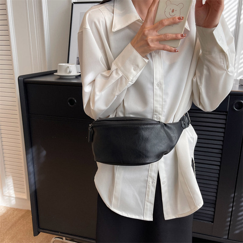 banane sac grande taille cuir noir taille femme hanches