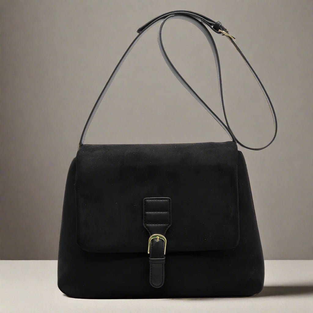 besace sac femme en velours variante noir