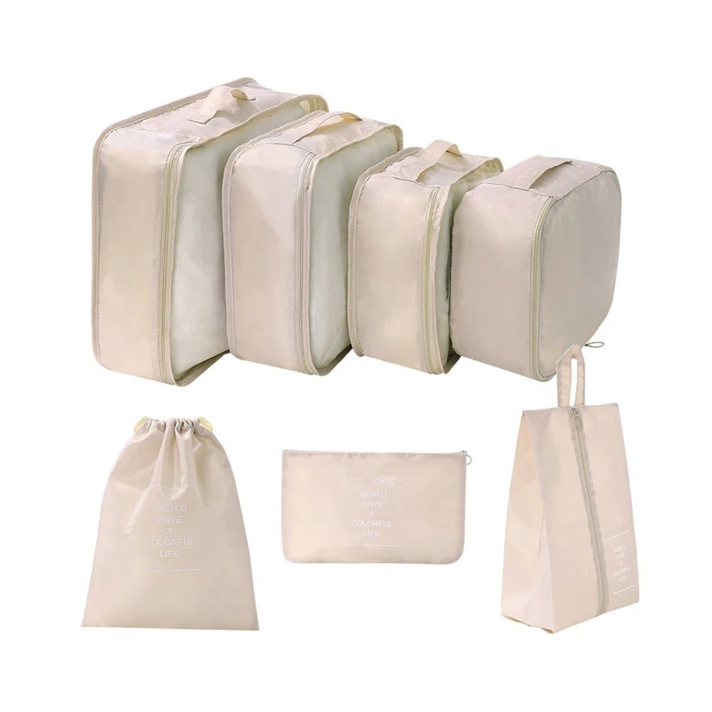 organisateur pour valise ensemble de 7 sacs de rangement beige