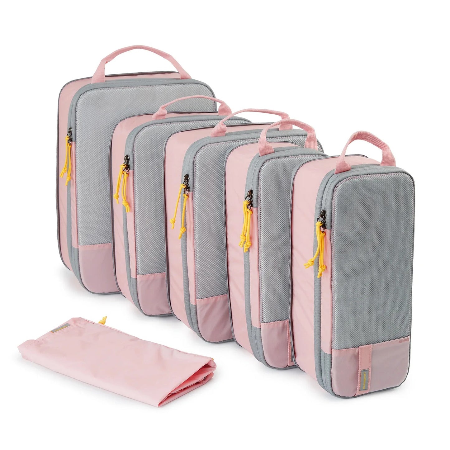 organisateur valise cubes de compression rose