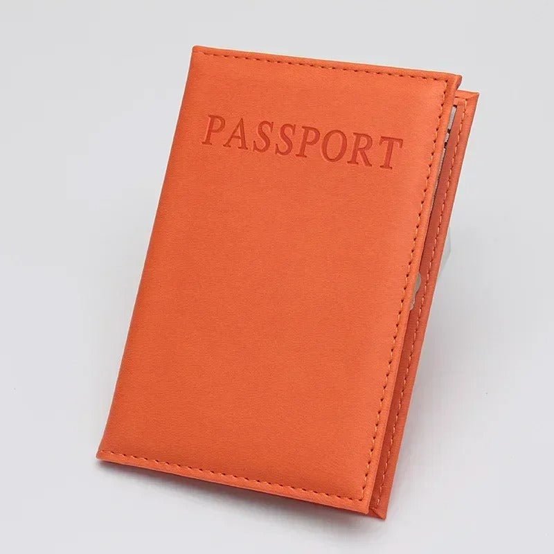 pochette passeport voyage orange