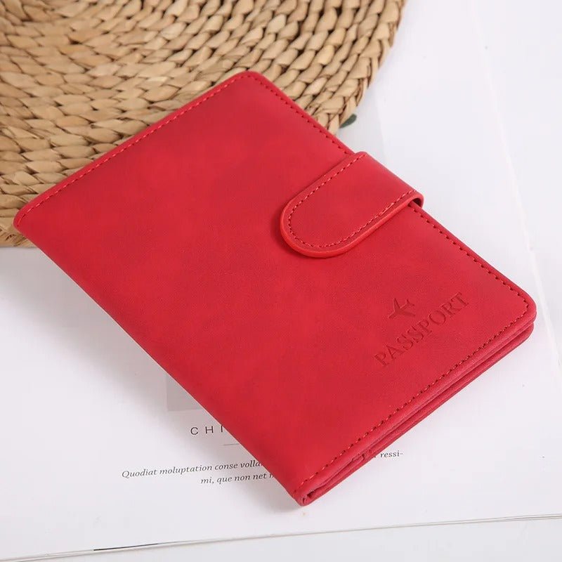 protege passeport en cuir étanche rouge