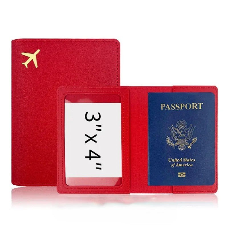 protege passeport personnalié avec initiales rouge