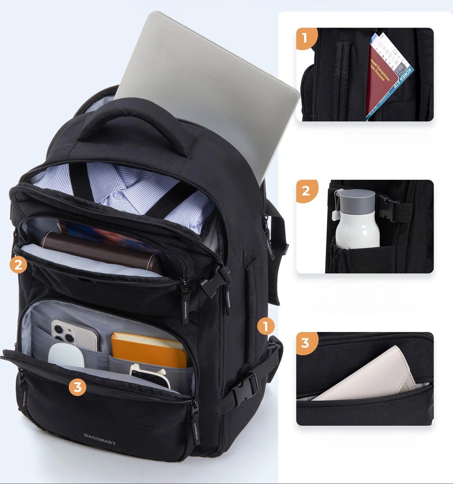 sac a dos 40l avec sac chaussures inclus compatible avion cabine