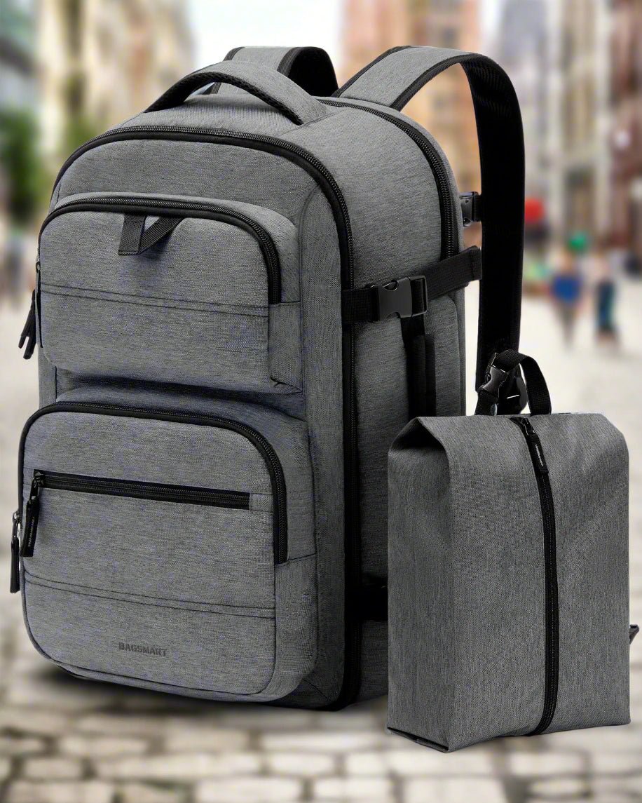sac a dos 40l avec sac chaussures inclus gris