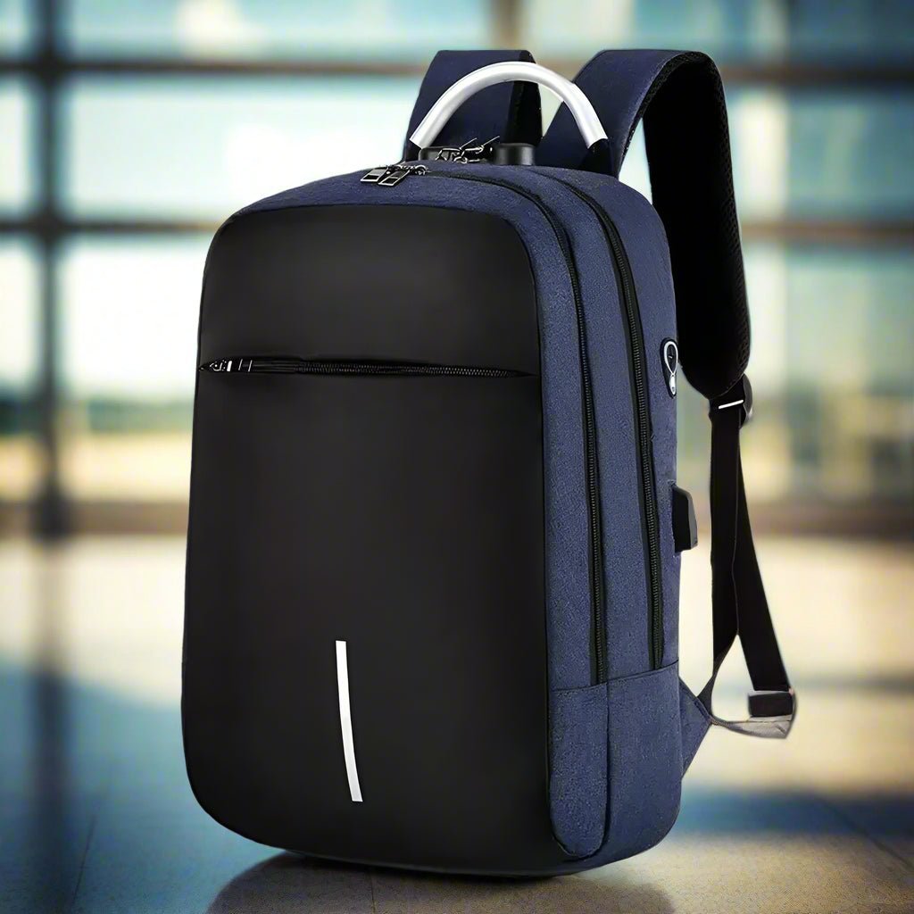 sac a dos cabine anti vol bleu