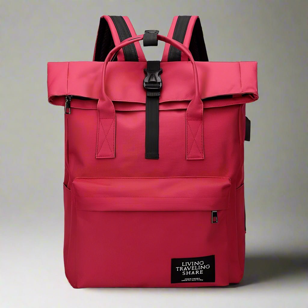 sac-a-dos-femme-multifonctionnel-avec-port-usb-rouge
