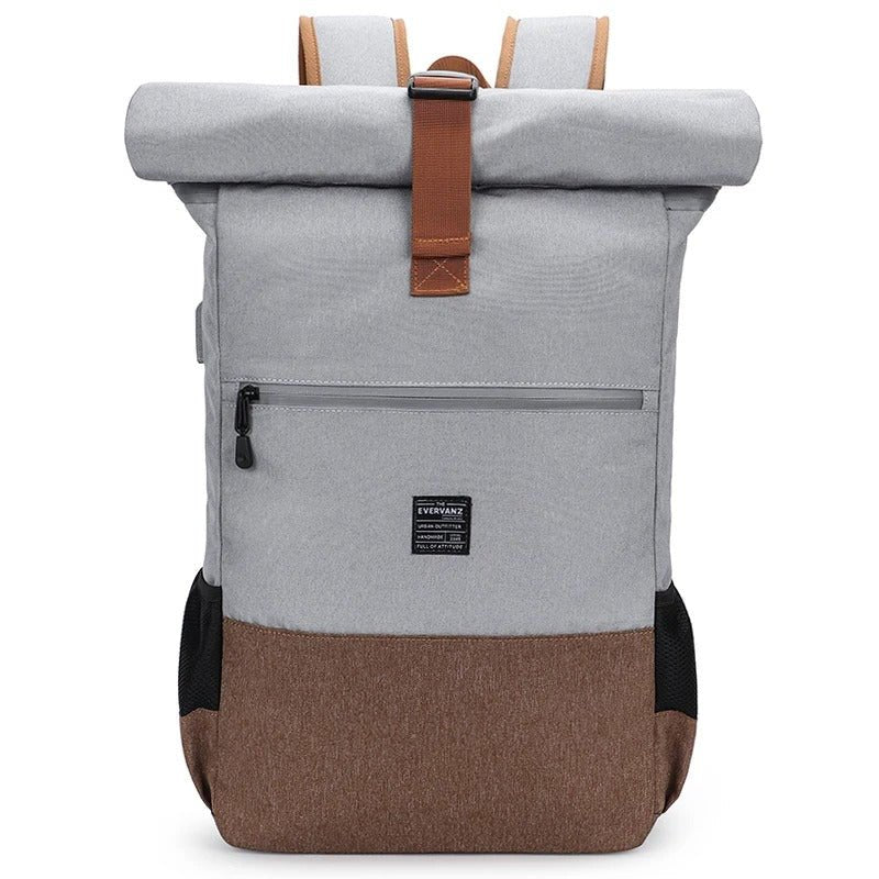 sac a dos rolltop antivol gris