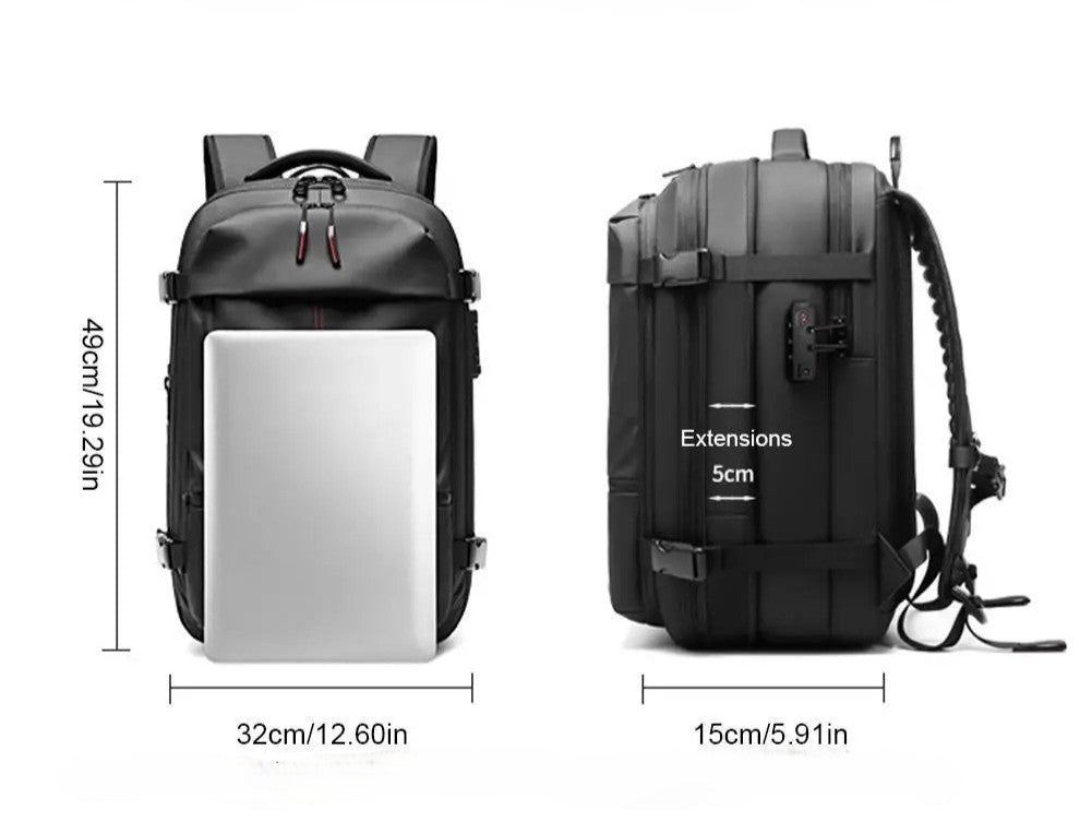 sac a dos voyage compression sous vide extension
