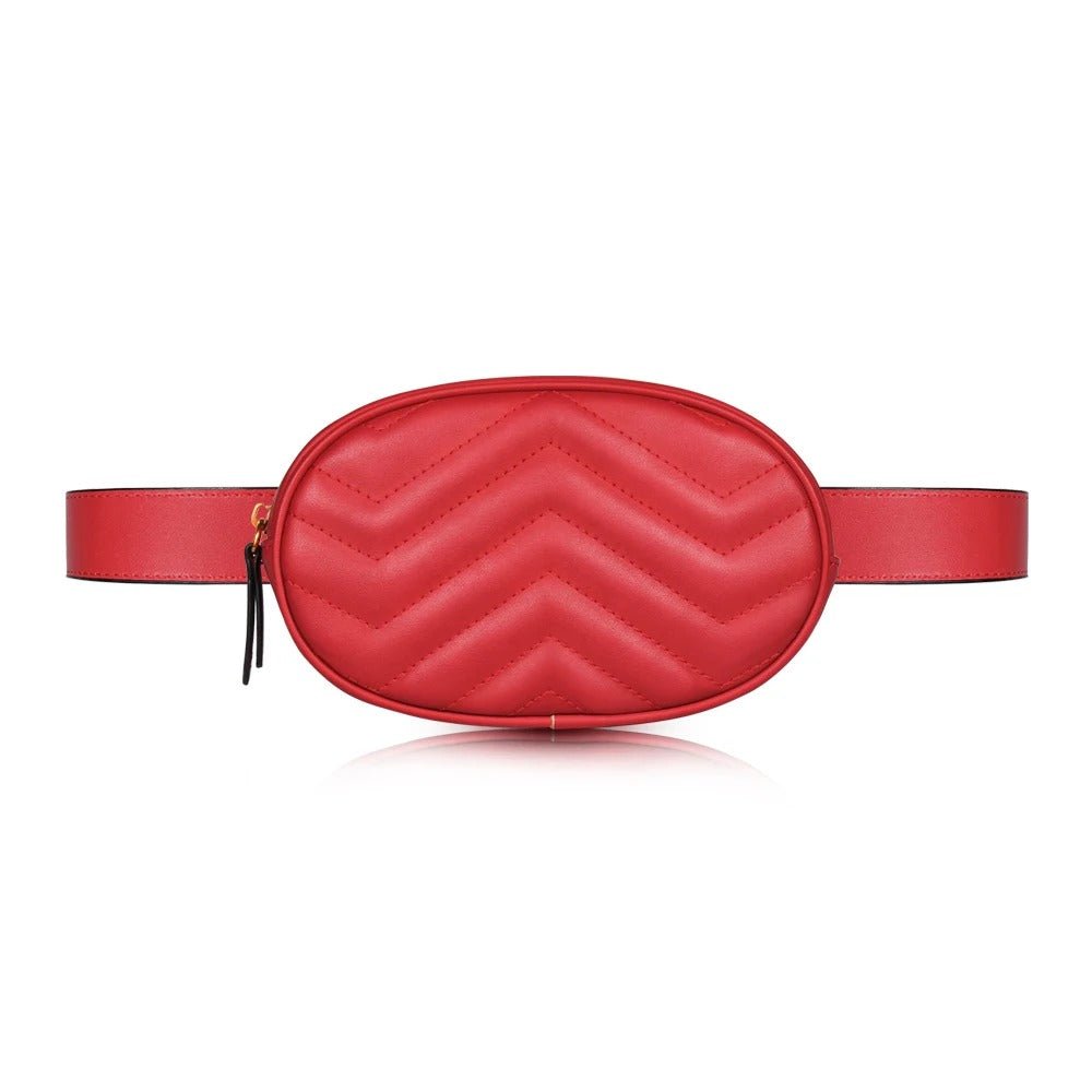 sac banane cuir design chic femme rouge