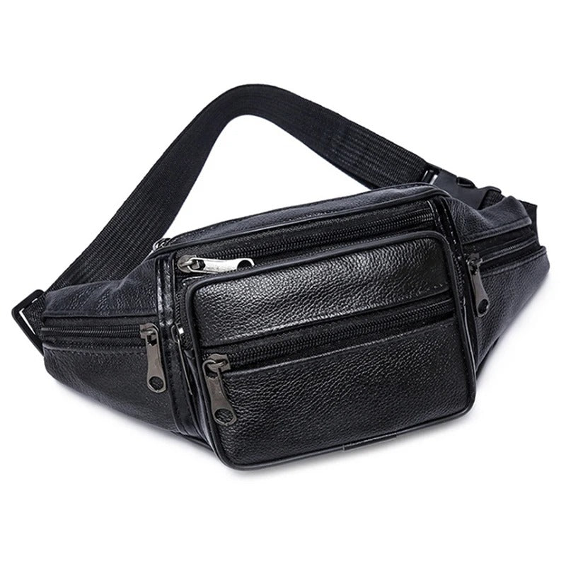 sac banane cuir style urbain pour homme noir