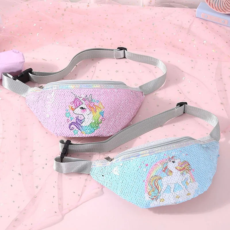 sac-banane-fille-a-paillettes-licorne-rose-bleu