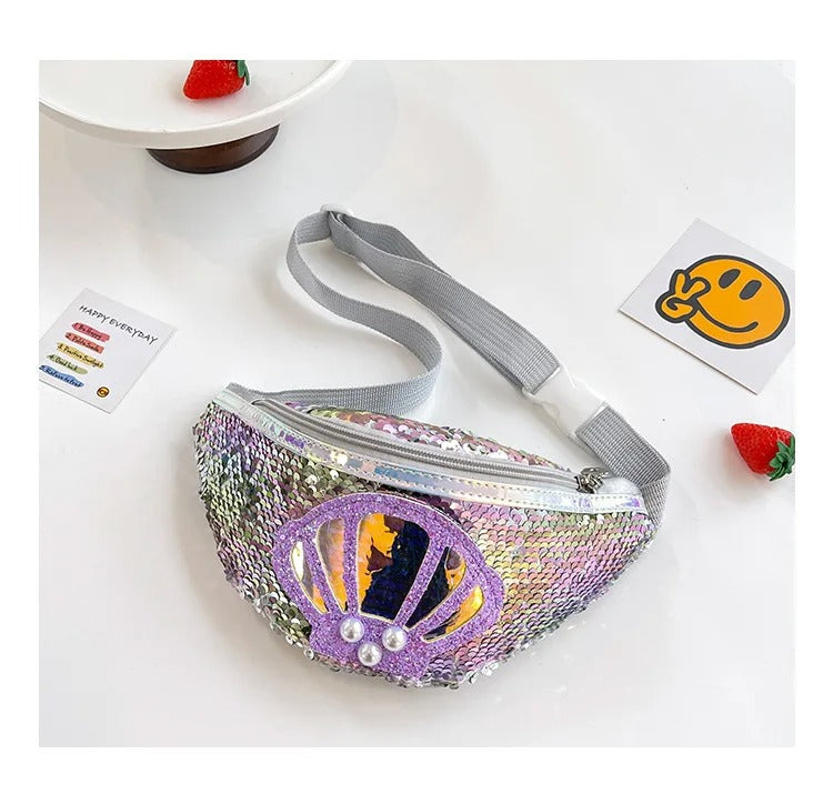sac-banane-fille-mode-ajustable-pailletes-argent