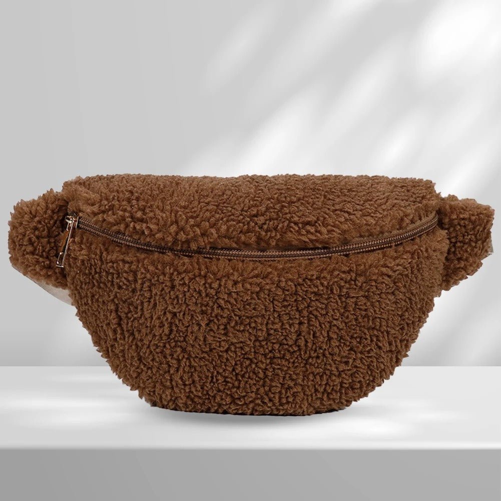 sac banane moumoute en fourrure brun