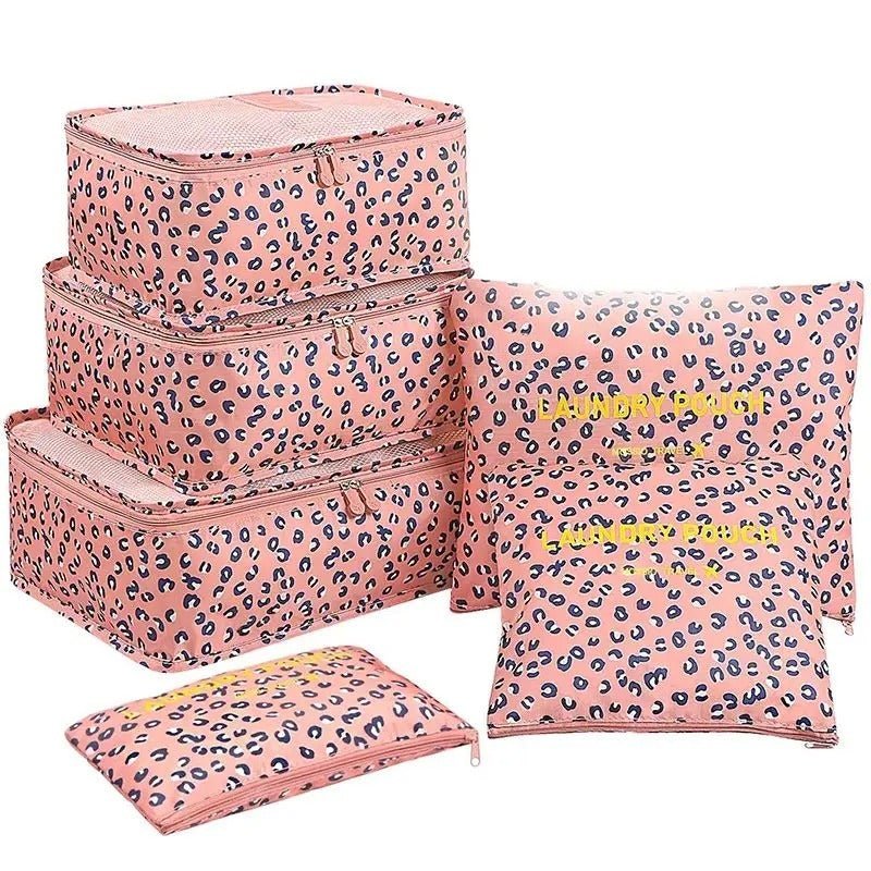 sac de rangement de voyage colore rose zebre