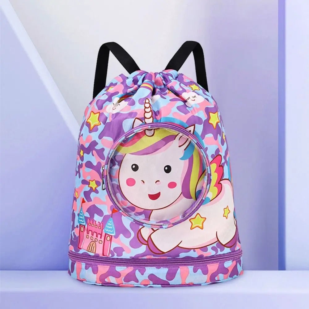 sac piscine enfant compartiment étanche licorne