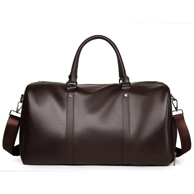 sac week end cuir retro pratique brun