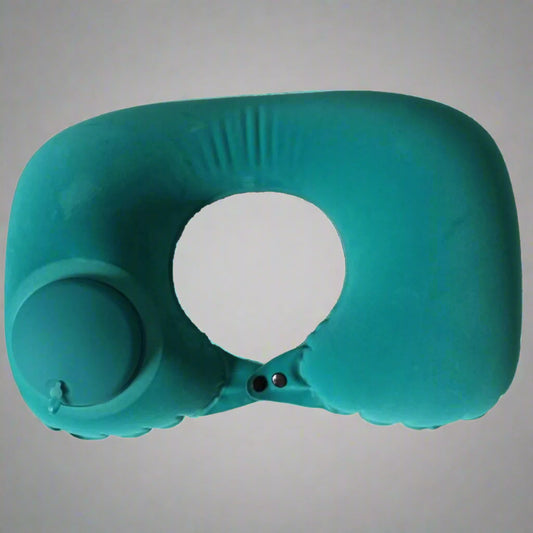 Coussin-Gonflable-pour-Avion-Forme-de-U-vert