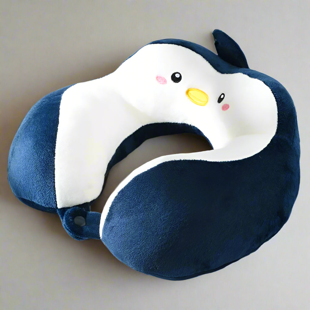 Coussin-pour-la-Nuque-Forme-Animal-Adulte-et-Enfant-Pinguin