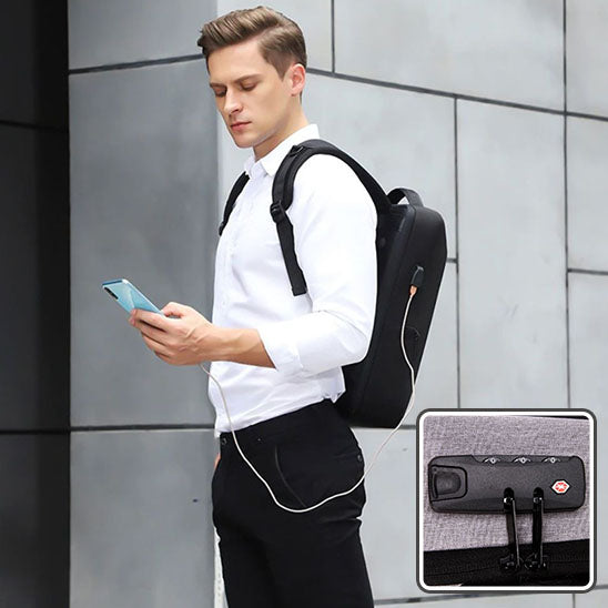 Sac-a-dos-voyage-SafeTrip-Pro-antivol-noir-homme-téléphone