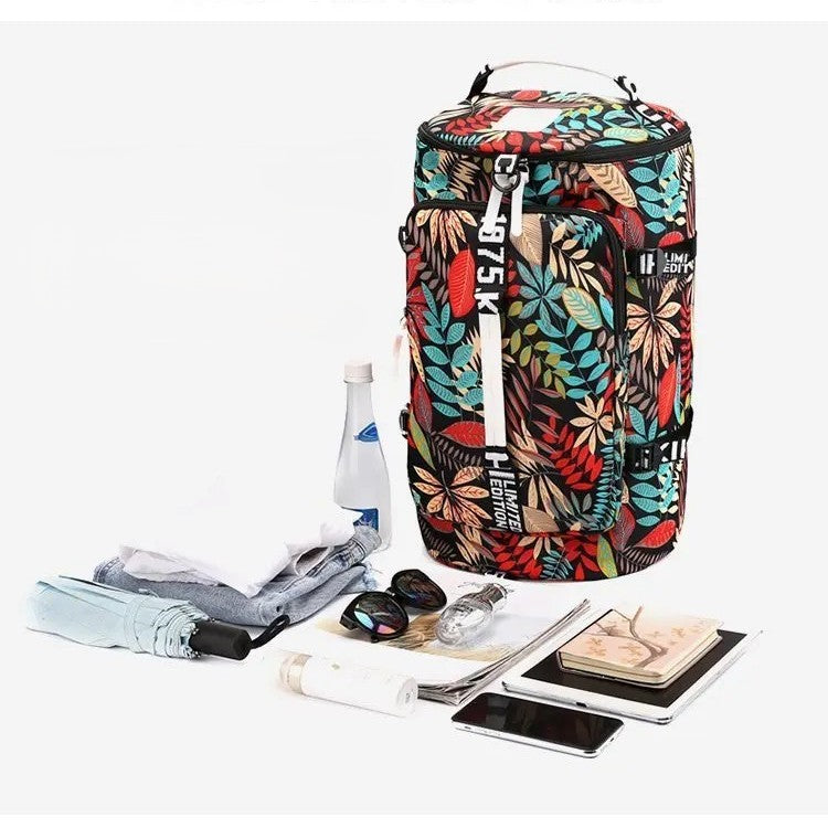 affaires devant sac convertible en sac à dos motif floral