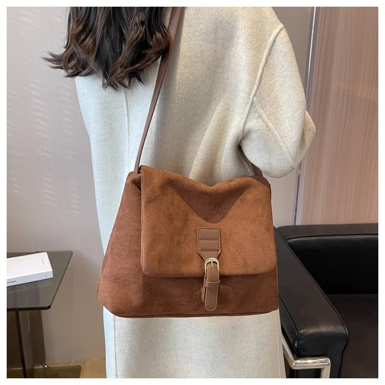 besace sac femme en velours en daim