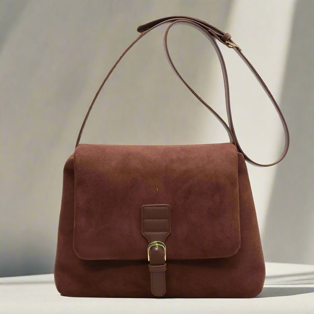 besace sac femme en velours variante brun
