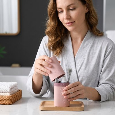boite pour brosse a dent et dentifrice compact