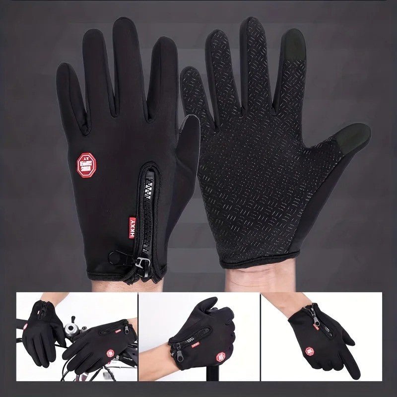 gants homme tactile noir pour l'hiver pour le sport