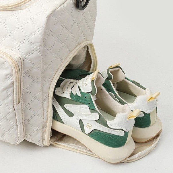 compartiment à chaussures dans sac week-end matelassé