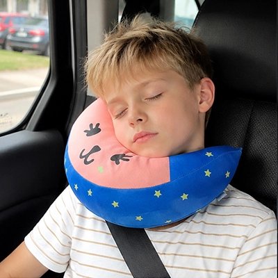 coussin voyage enfant bleu
