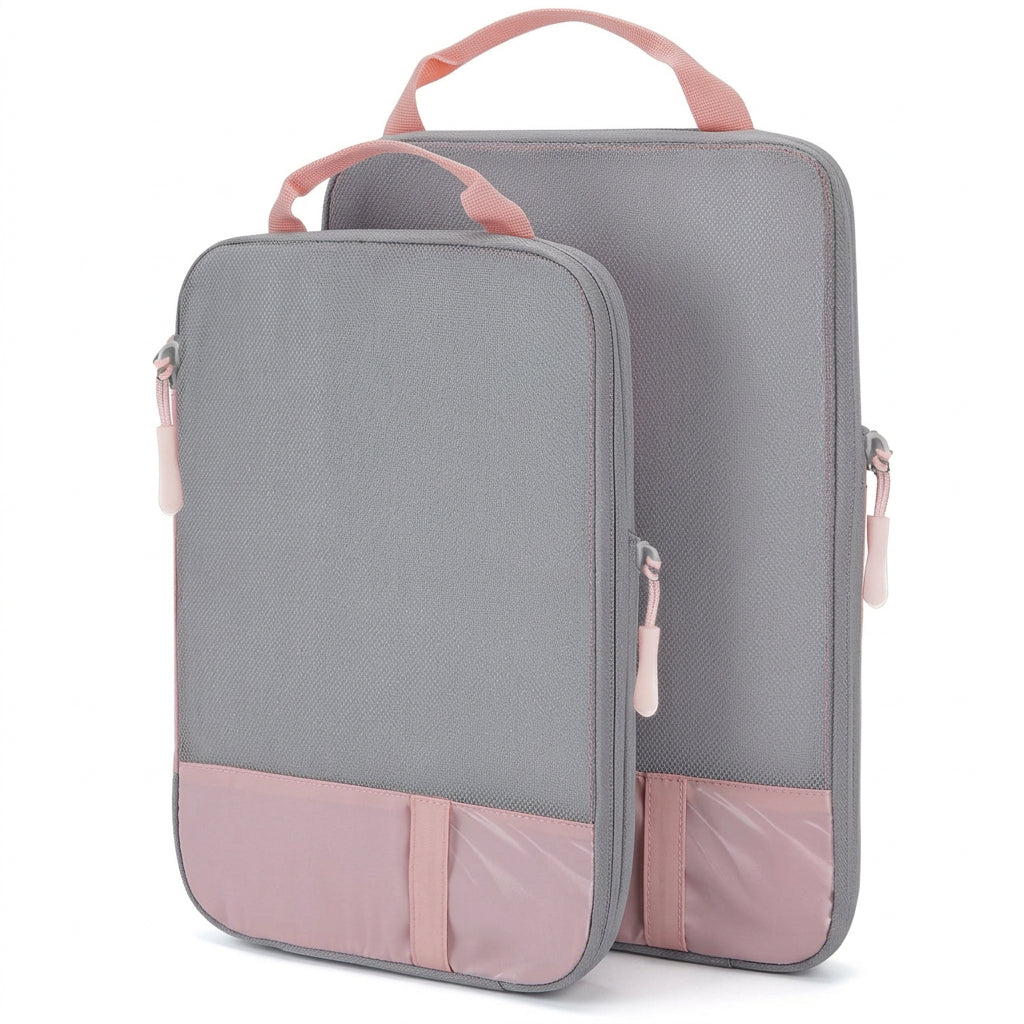 Cube de compression voyage lot de 2 rose