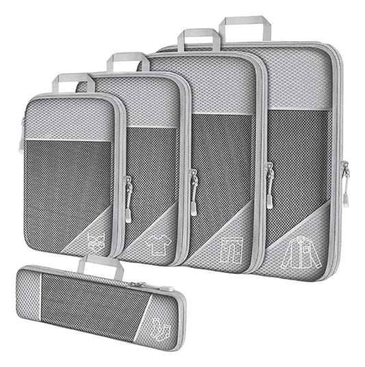 cube de compression voyage lot de 5 gris
