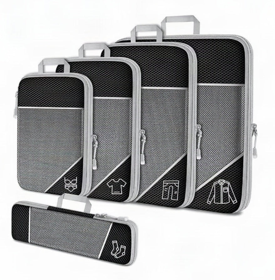 cube de compression voyage lot de 5  noir