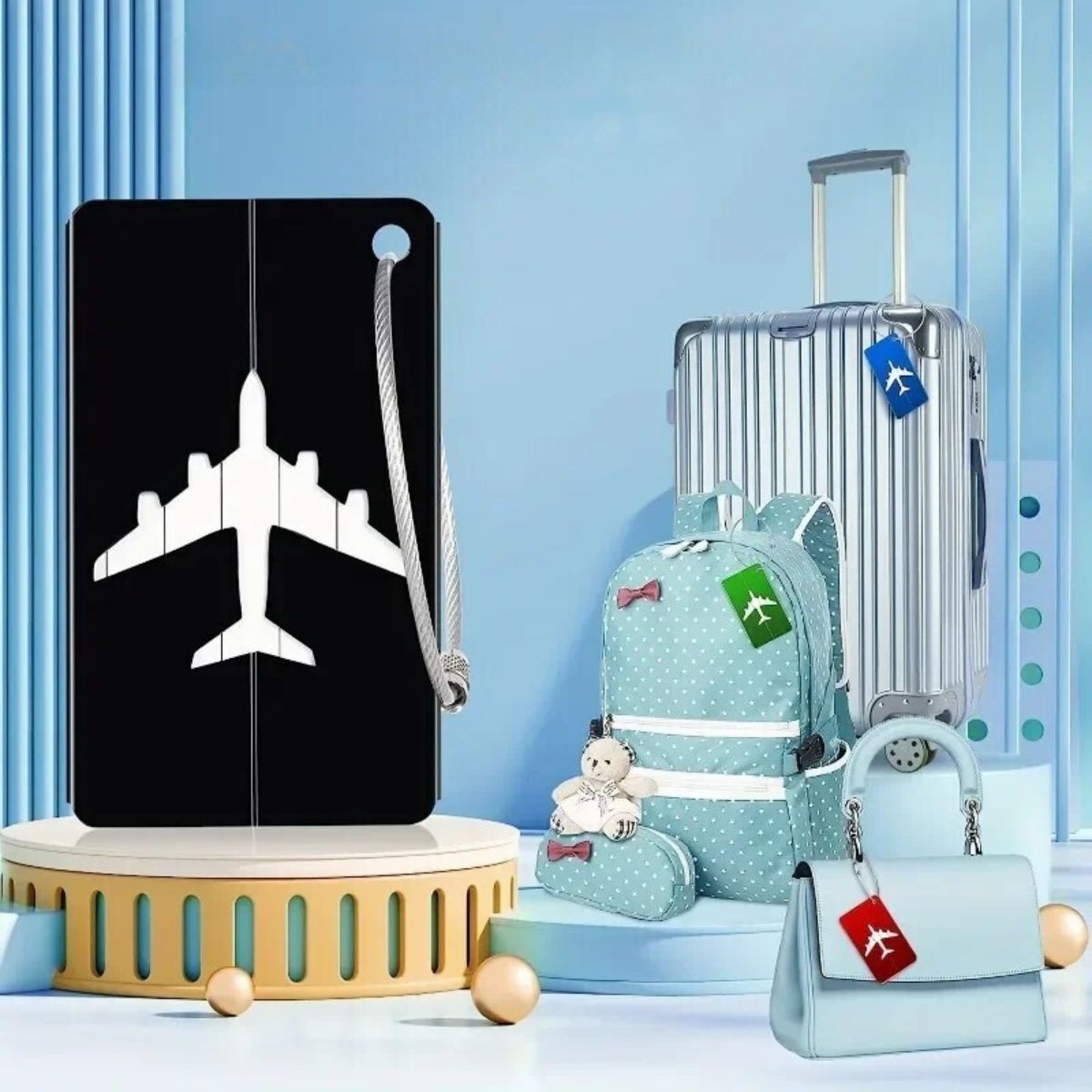 Étiquette à bagage avion pratique