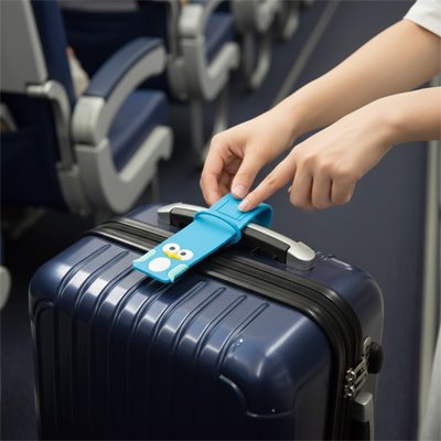 Etiquette bagage colorée