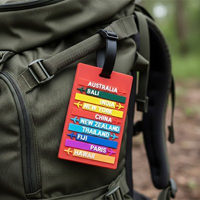 Etiquette bagage rouge