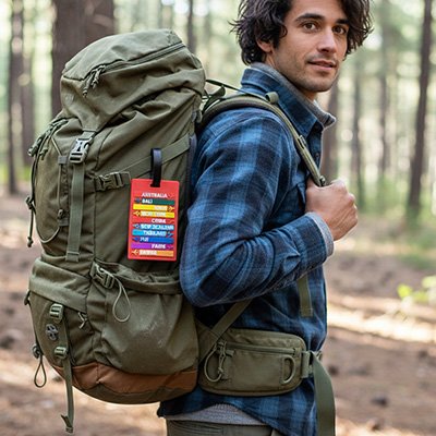 Etiquette bagage sac a dos