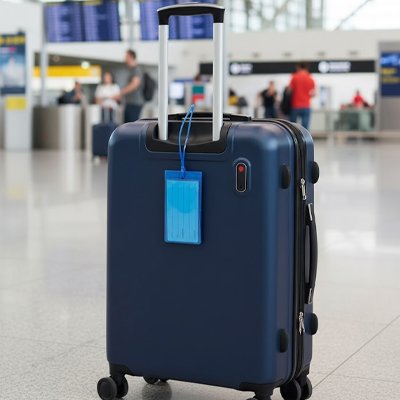 Etiquette bagage sur une valise