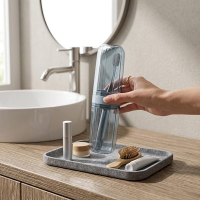 Etui brosse a dent​ gris