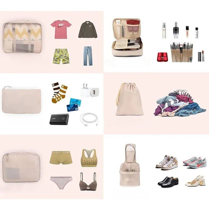 différents sacs organisateurs de valise