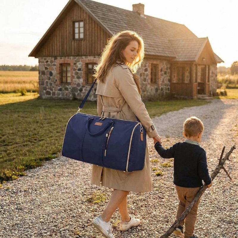 femme avec un sac convertible voyage