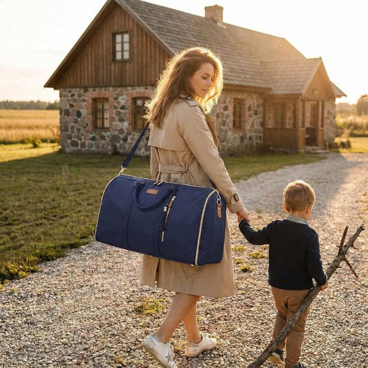 femme avec un sac convertible voyage