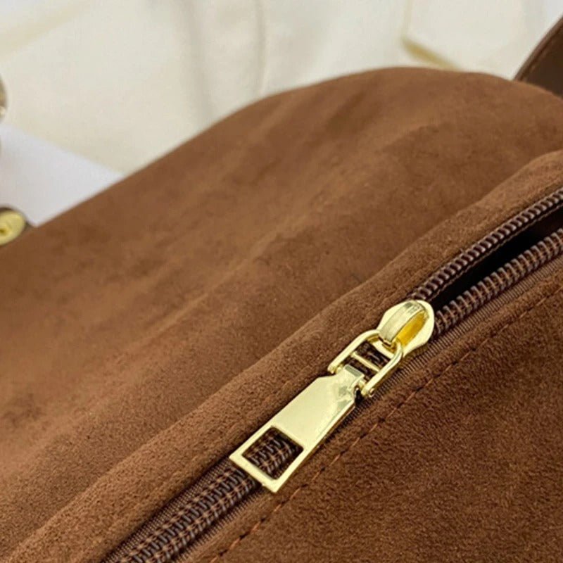 fermeture eclair besace sac femme en velours