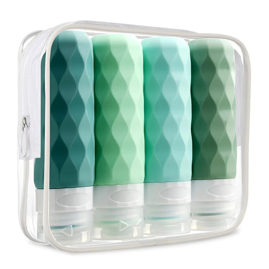 lot de 4 flacon voyage antifuite vert