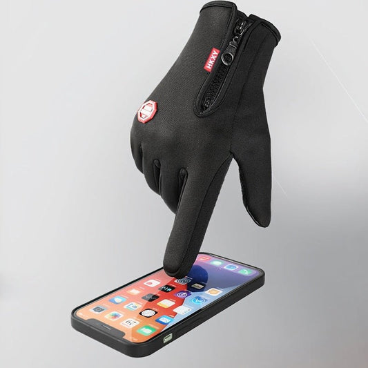 gants homme tactile noir pour l'hiver sur smartphone