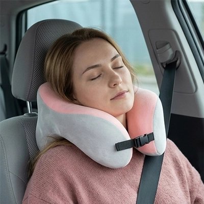 Oreiller de voyage rose