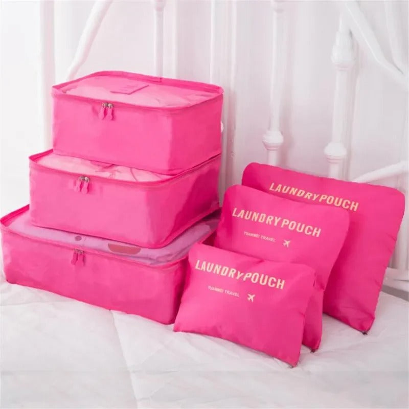 organisateur de valise laundry pouch rose