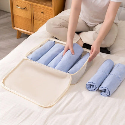 organisateur de valise set 3 pièces compressible beige